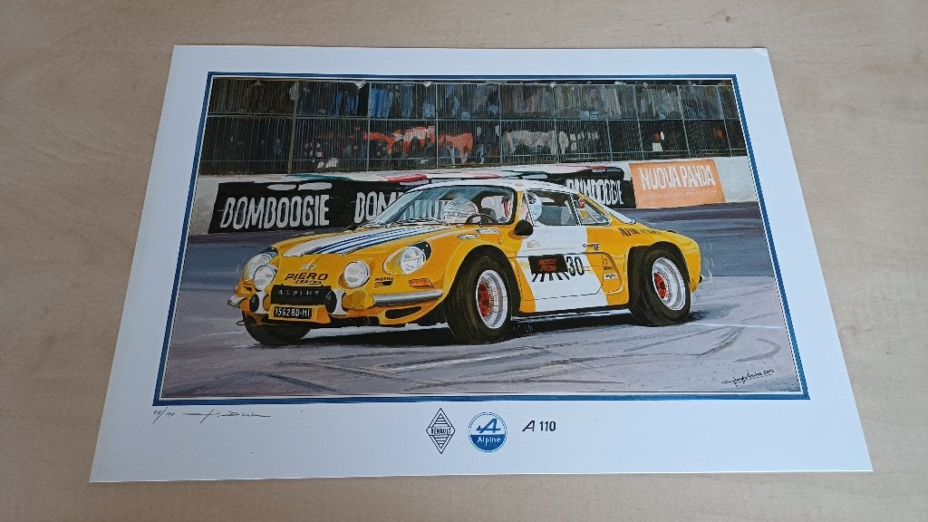 Renault Alpine A 110 Litho nr 4 met een oplage van 199., Ophalen of Verzenden