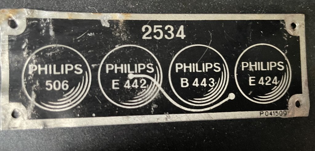 plaque indicatrice radio antique pour Phillips modèle 2534, Enlèvement ou Envoi