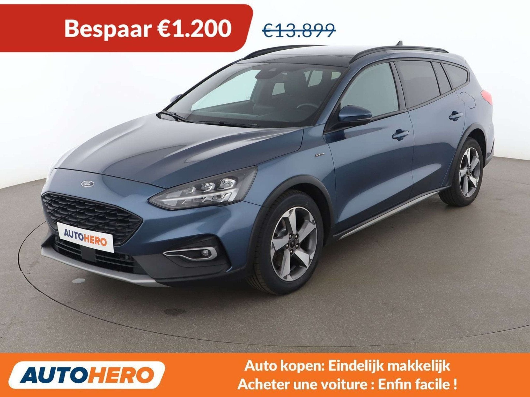 Ford Focus 1.0 EcoBoost Active (bj 2020), Auto's, Gebruikt, Blauw, 5 deurs, 92 kW