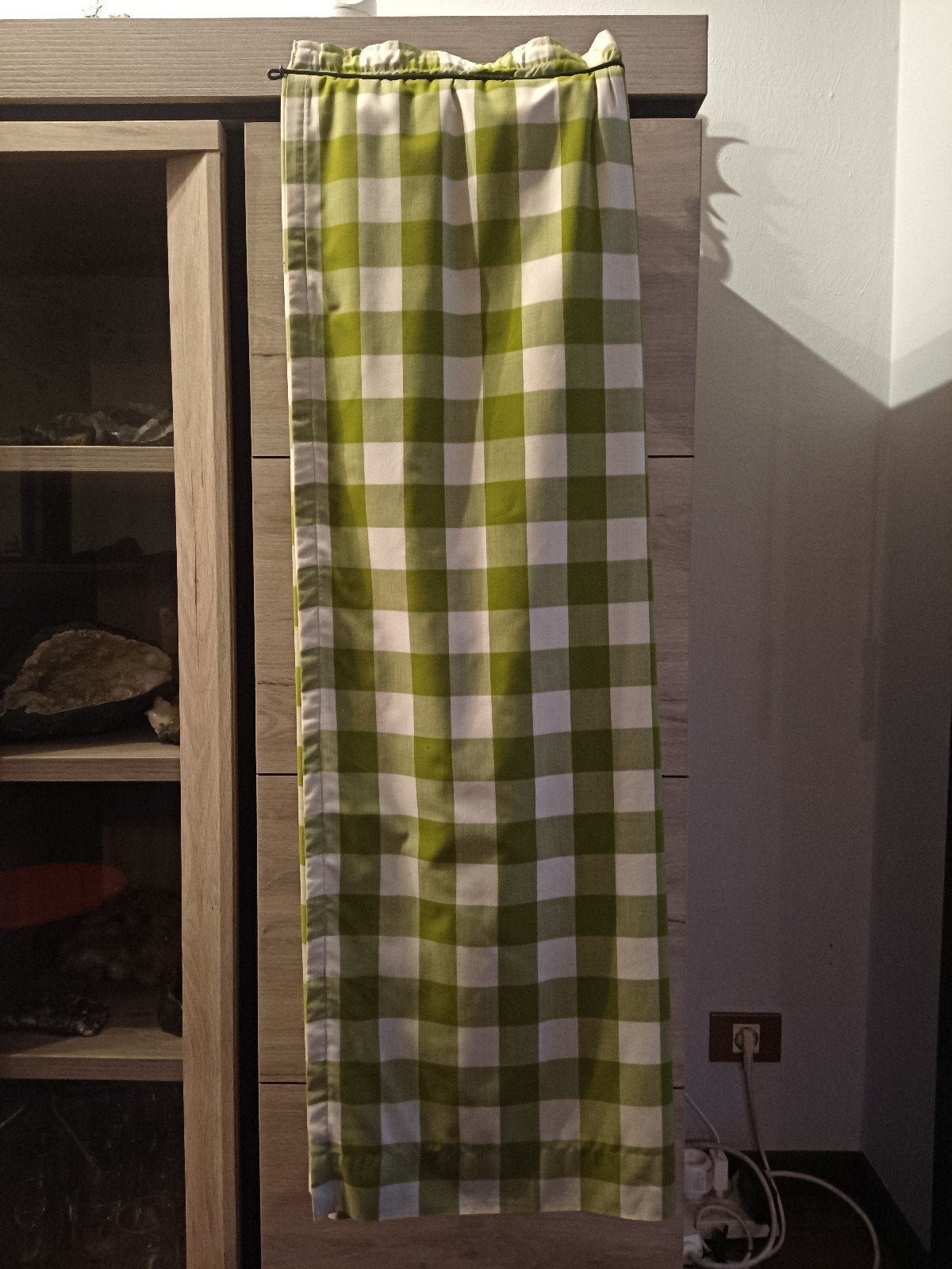 2 gordijnen, Maison & Meubles, Rideau, Vert, Enlèvement ou Envoi, 110 cm