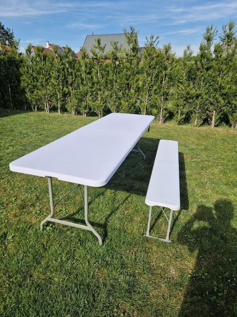 plooitafel & -bank, Ophalen, Zo goed als nieuw, Rechthoekig, Inklapbaar
