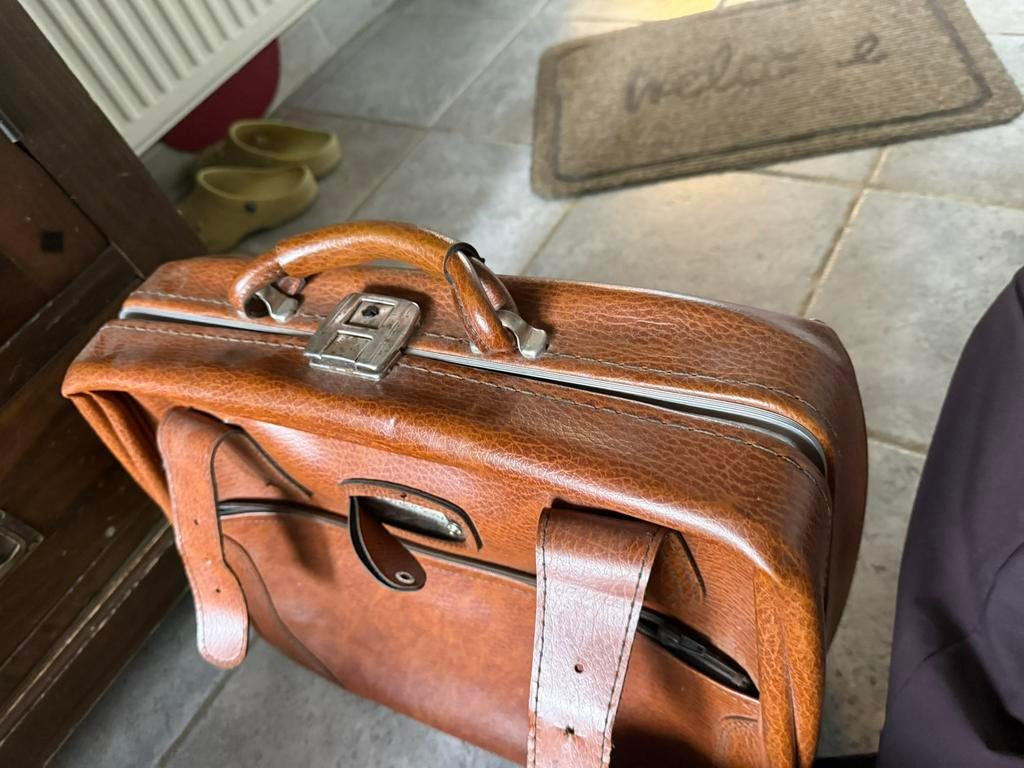 Leren dokterstas briefcase suitcase, Enlèvement, Comme neuf