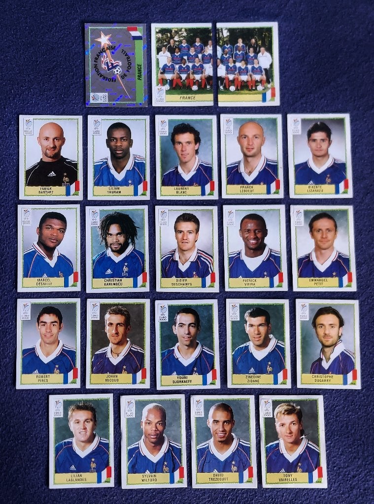 22 versch. Panini stickers voetbal ' Euro 2000 - Frankrijk ', Enlèvement ou Envoi, Neuf, Affiche, Image ou Autocollant