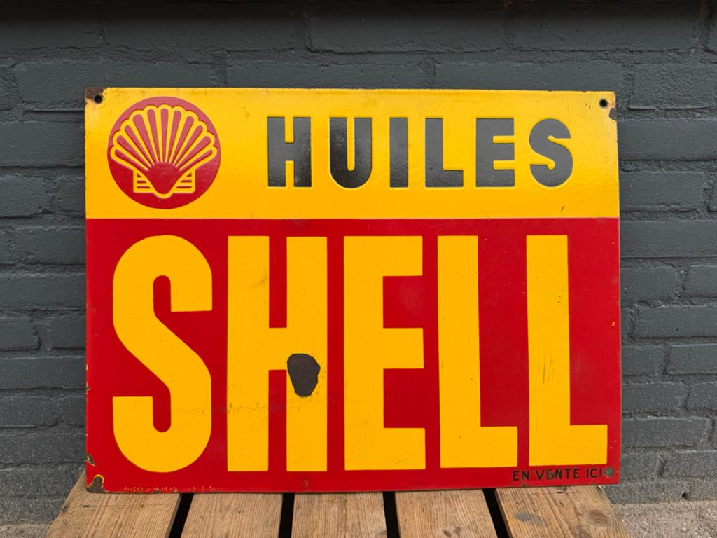 SHELL emaille reclamebord, Verzamelen, Ophalen of Verzenden, Gebruikt, Reclamebord