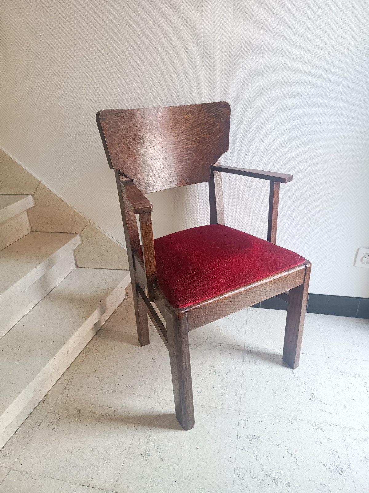 houten armstoel, Huis en Inrichting, Ophalen, Gebruikt, Hout, Eén