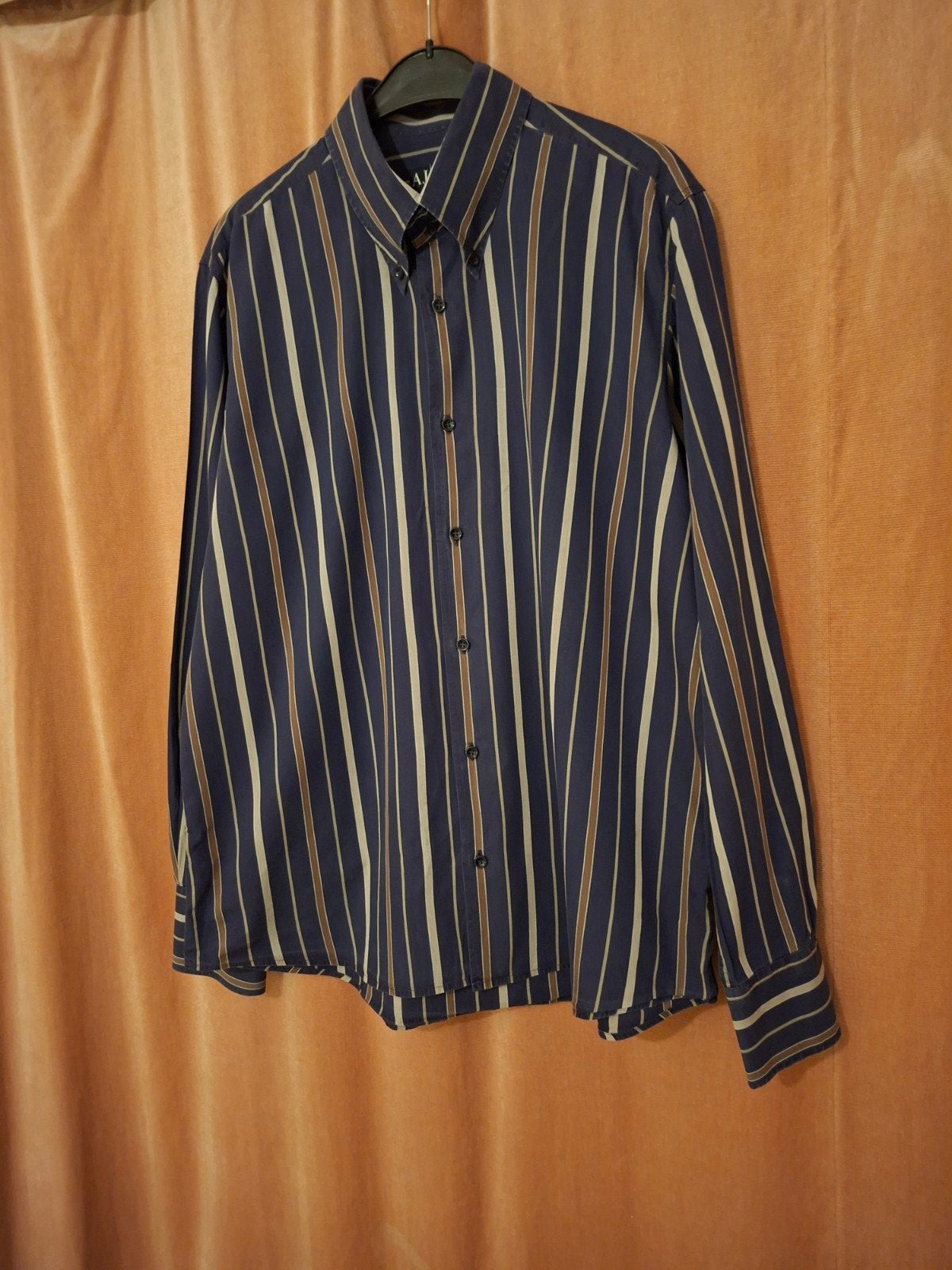 Vintage "Armani Jeans" gestreept overhemd Maat XXL, Kleding | Heren, Overhemden, Armani Jeans, Meerkleurig, Ophalen of Verzenden