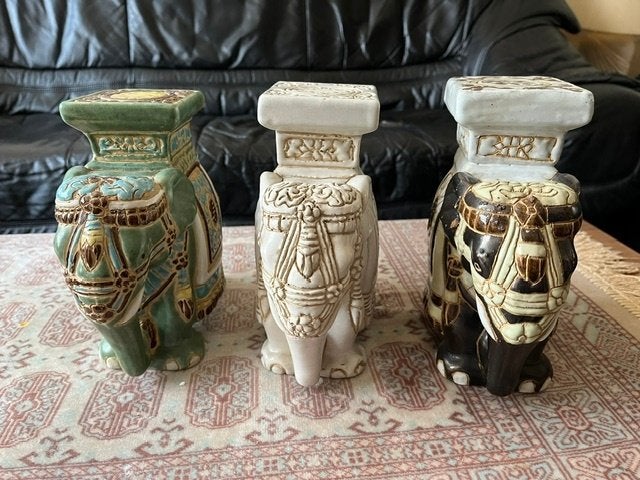 Set decoratieve, keramische olifanten, Enlèvement, Utilisé, Animal