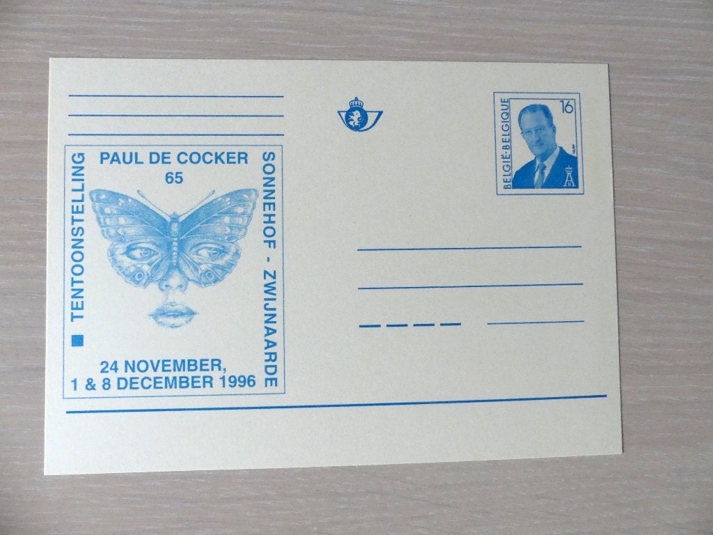 1996 : Carte postale illustrée - Exposition Paul De Cocker, Enlèvement ou Envoi, Non oblitéré