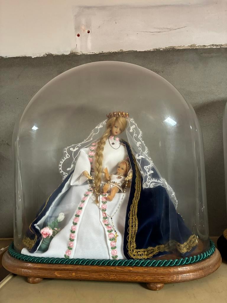 Glazen stolpen met houten voet, Antiek en Kunst, Ophalen