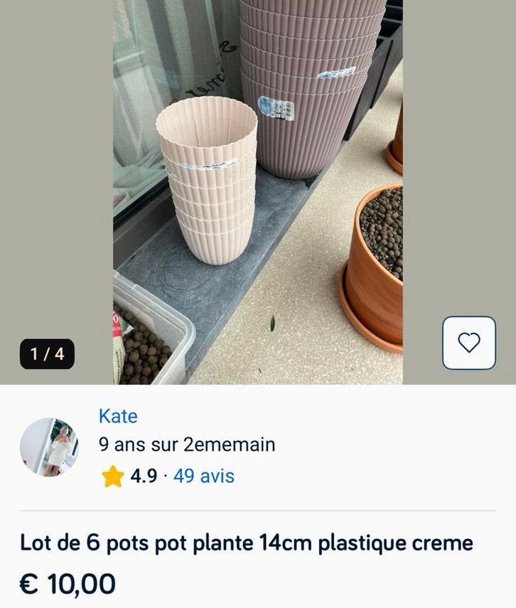 Pots plante fleurs plastique lot de 6 petits, Enlèvement ou Envoi, Intérieur