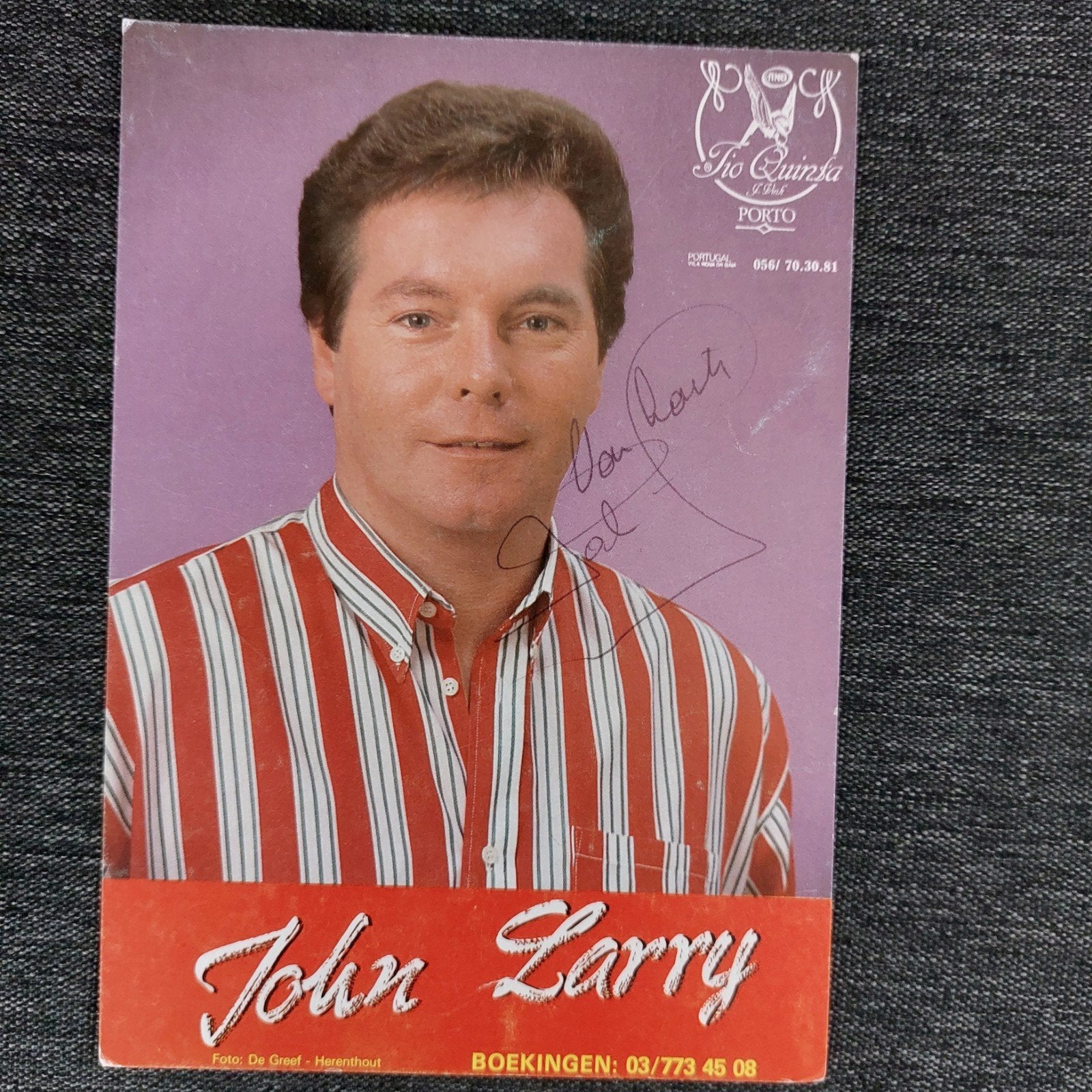 fotokaart zanger John Larry, Ophalen of Verzenden