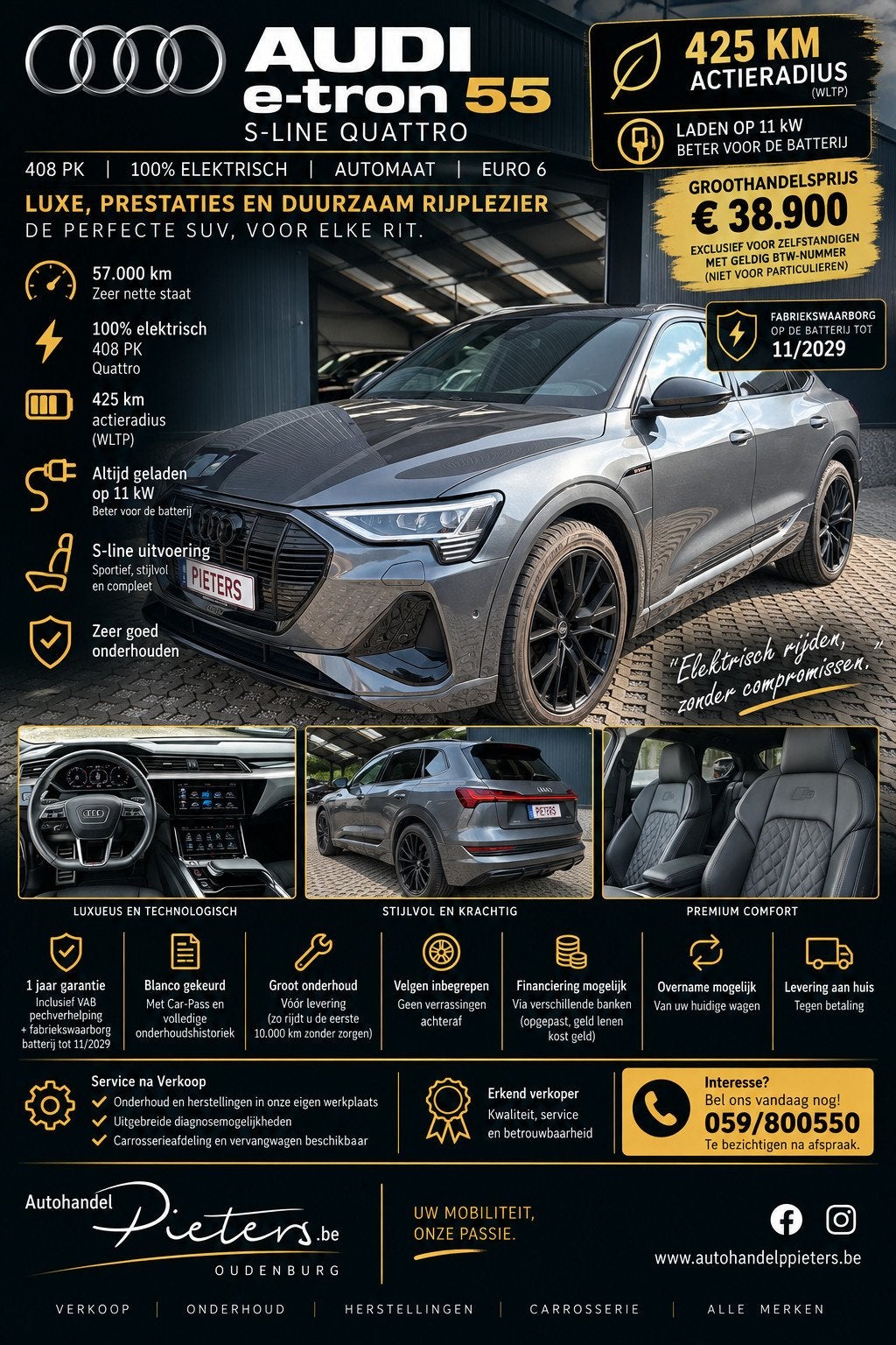 Audi e-tron 55 Sportback - quattro - S-Line - Daytona, Auto's, Audi, https://public.car-pass.be/vhr/733482b5-b39d-4827-9de6-ee6a0b86a40f