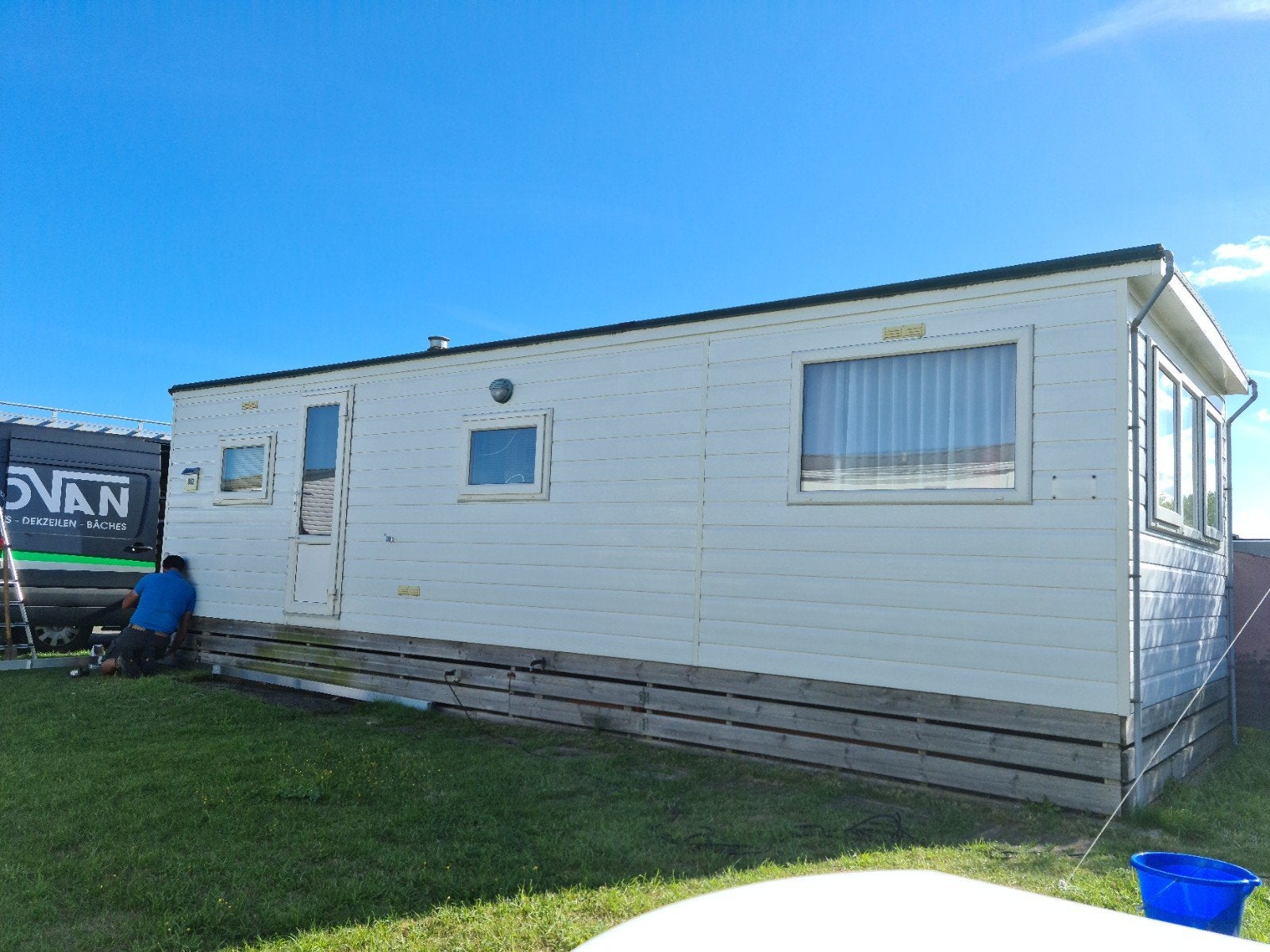 stacaravan met voortent, Caravanes & Camping