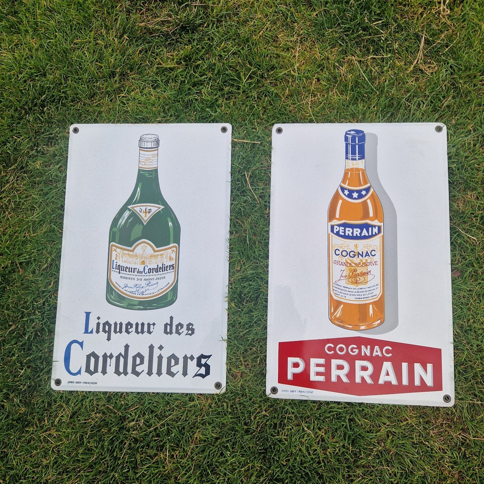 2 emaille bordjes, Ophalen