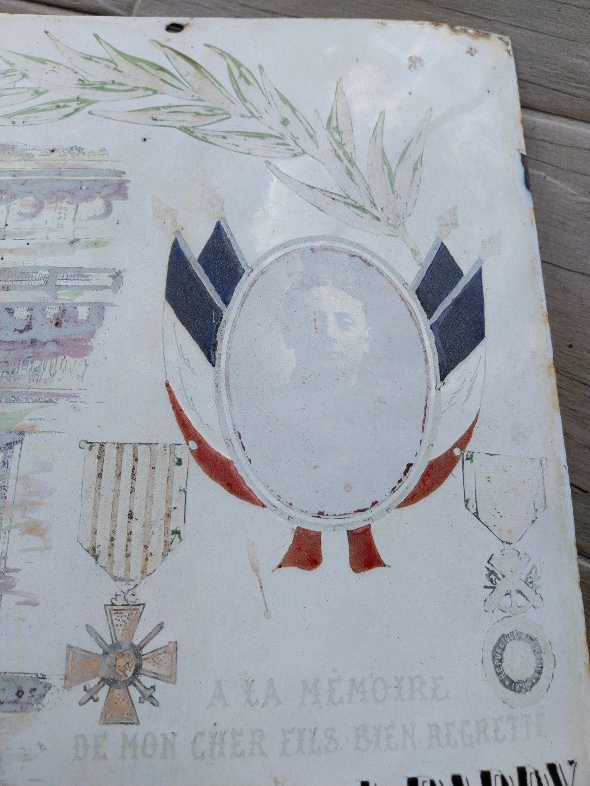 plaque en émaille française mort ww1 chemin des dames, Collections, Objets militaires | Général, Enlèvement ou Envoi