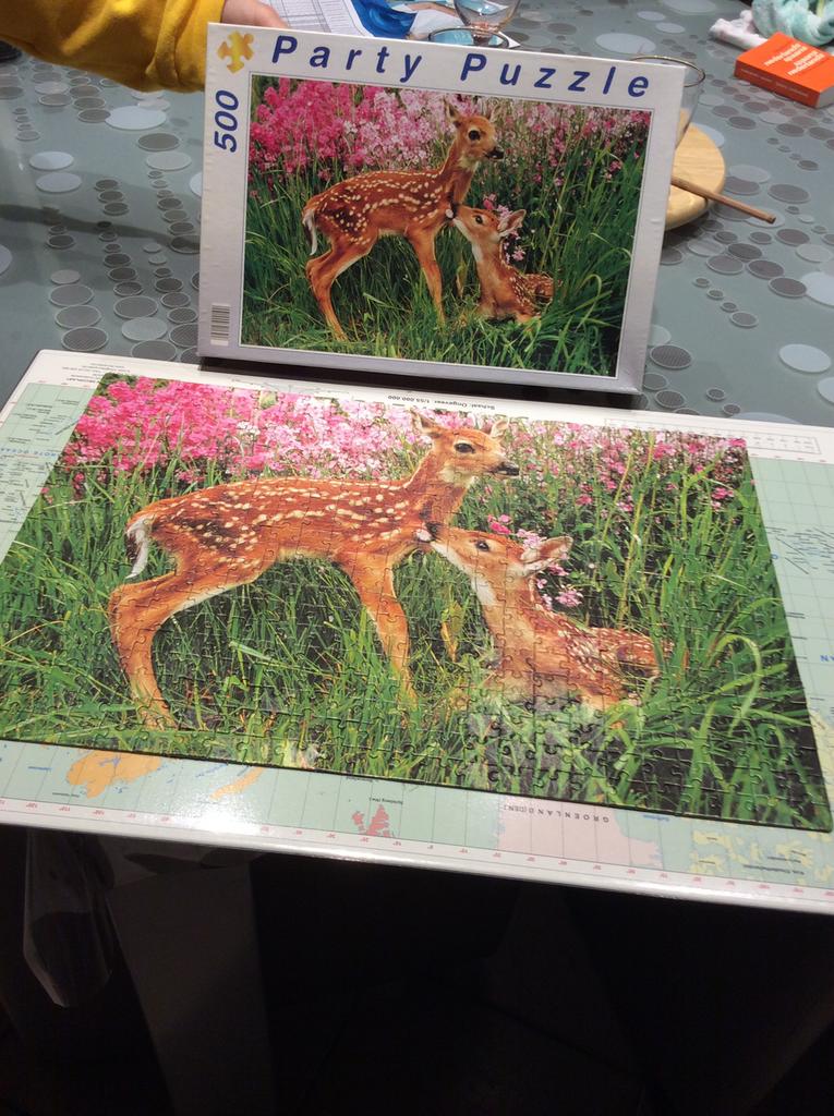 Mooie puzzel, hertjes, 500 stuks, Ophalen, 500 t/m 1500 stukjes, Zo goed als nieuw, Legpuzzel