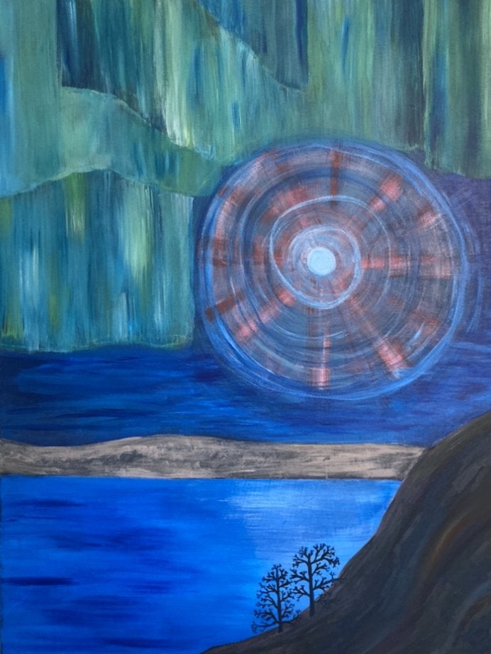 Peinture sur toile paysage cadre tableau schilderij, Peinture acrylique, Autres matériaux, Enlèvement, Paysage