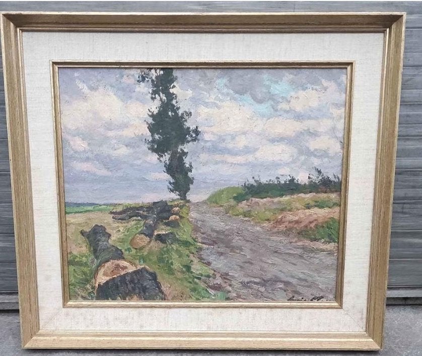 huile sur panneau paysage signe louis clesse, Enlèvement ou Envoi, Paysage, Panneau