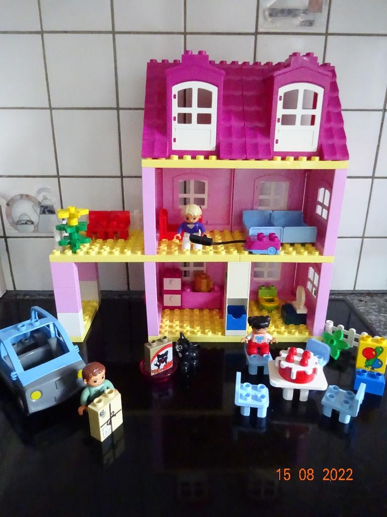 duplo, leuk roos speelhuis "verjaardagsfeest" *PRIMA STAAT*, Kinderen en Baby's, Ophalen of Verzenden, Duplo