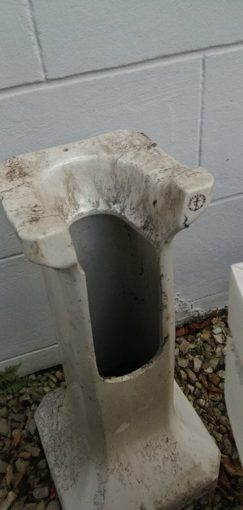 3 Gustavsberg wasbakken met kolommen + 1 bidet, Ophalen, Gebruikt, Wastafel