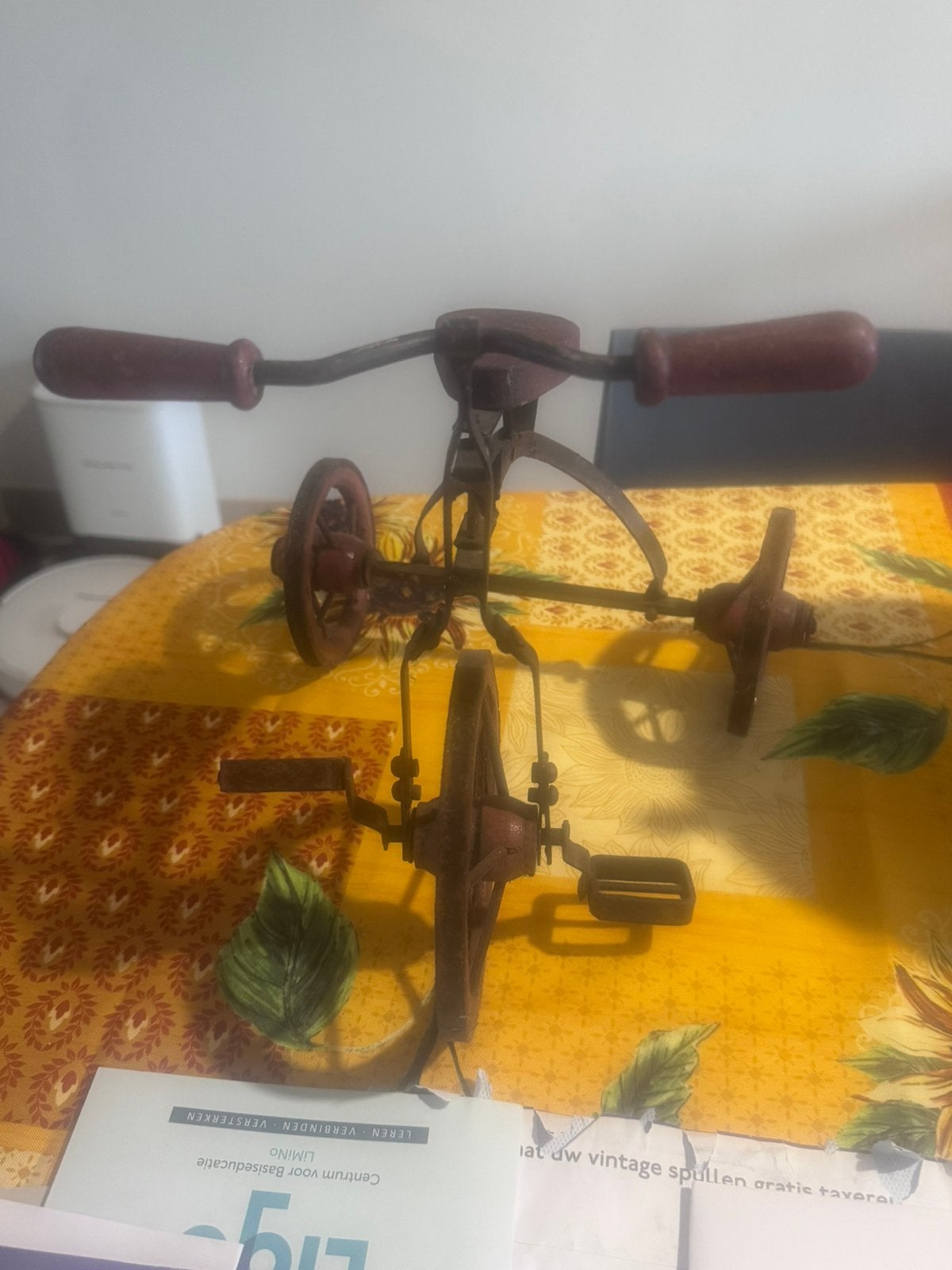 Vintage Decoratieve Miniatuur Driewieler, Ophalen