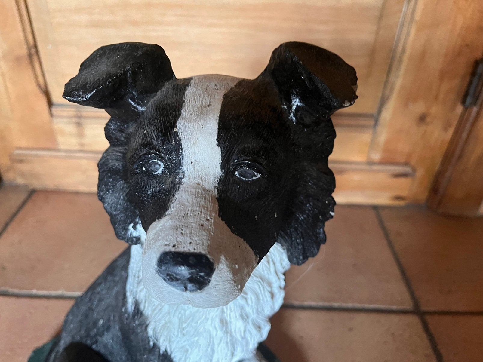Border Collie  beeld, Tuin en Terras, Ophalen, Gebruikt, Steen, Dierenbeeld