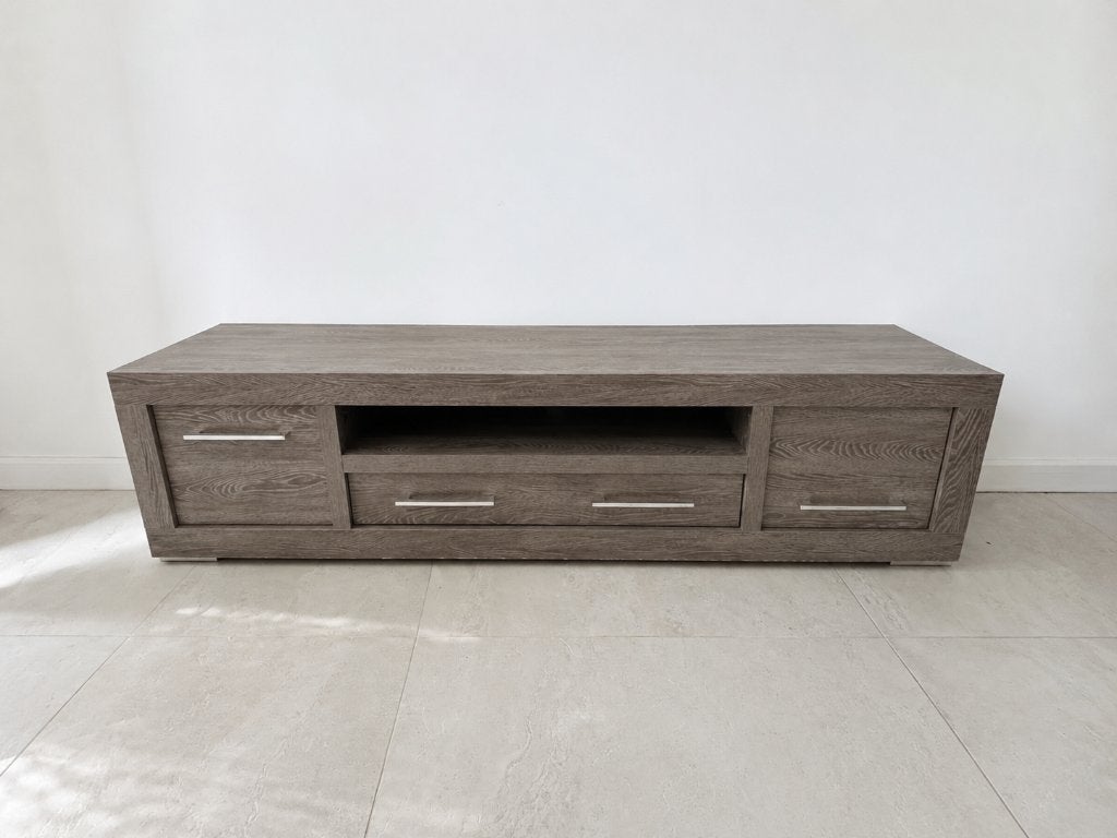 Meuble TV, Ophalen, 200 cm of meer, Bois gris, 50 tot 100 cm