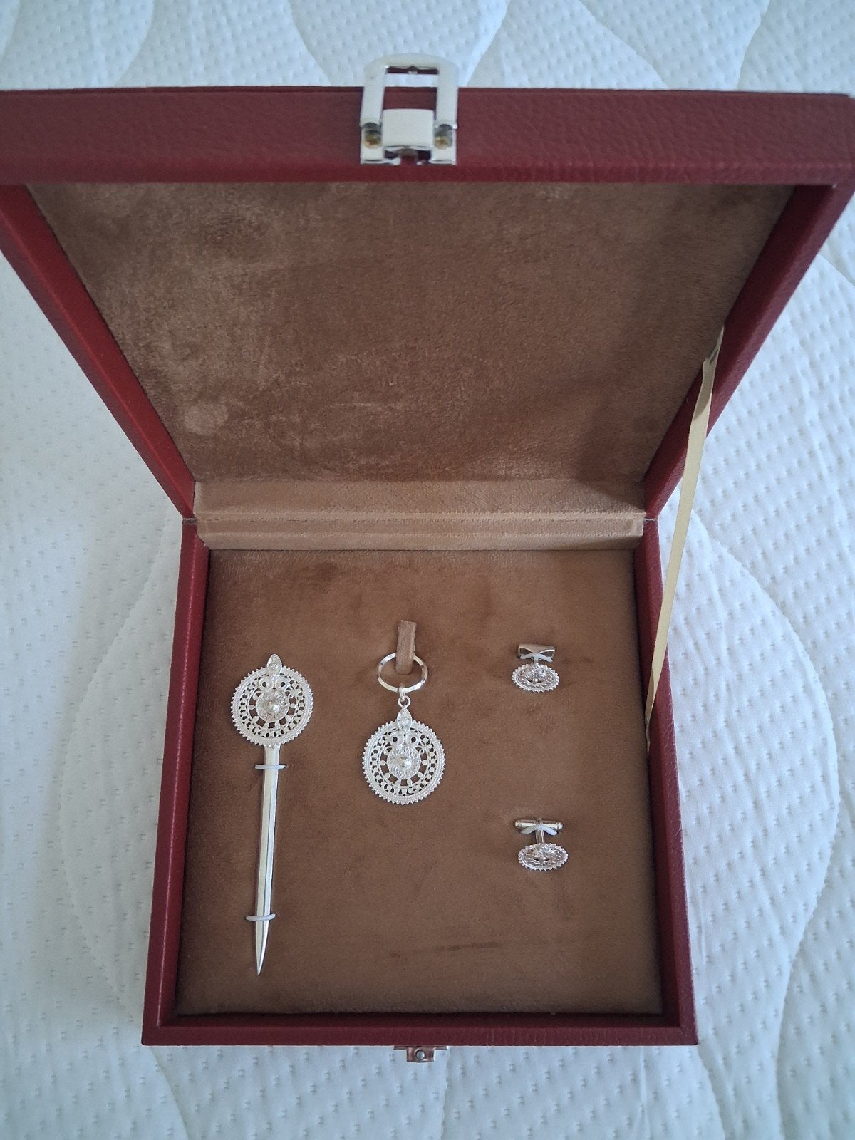Luxe cadeauset voor Oman - Zilveren handgemaakte set -, Ophalen, Zilver
