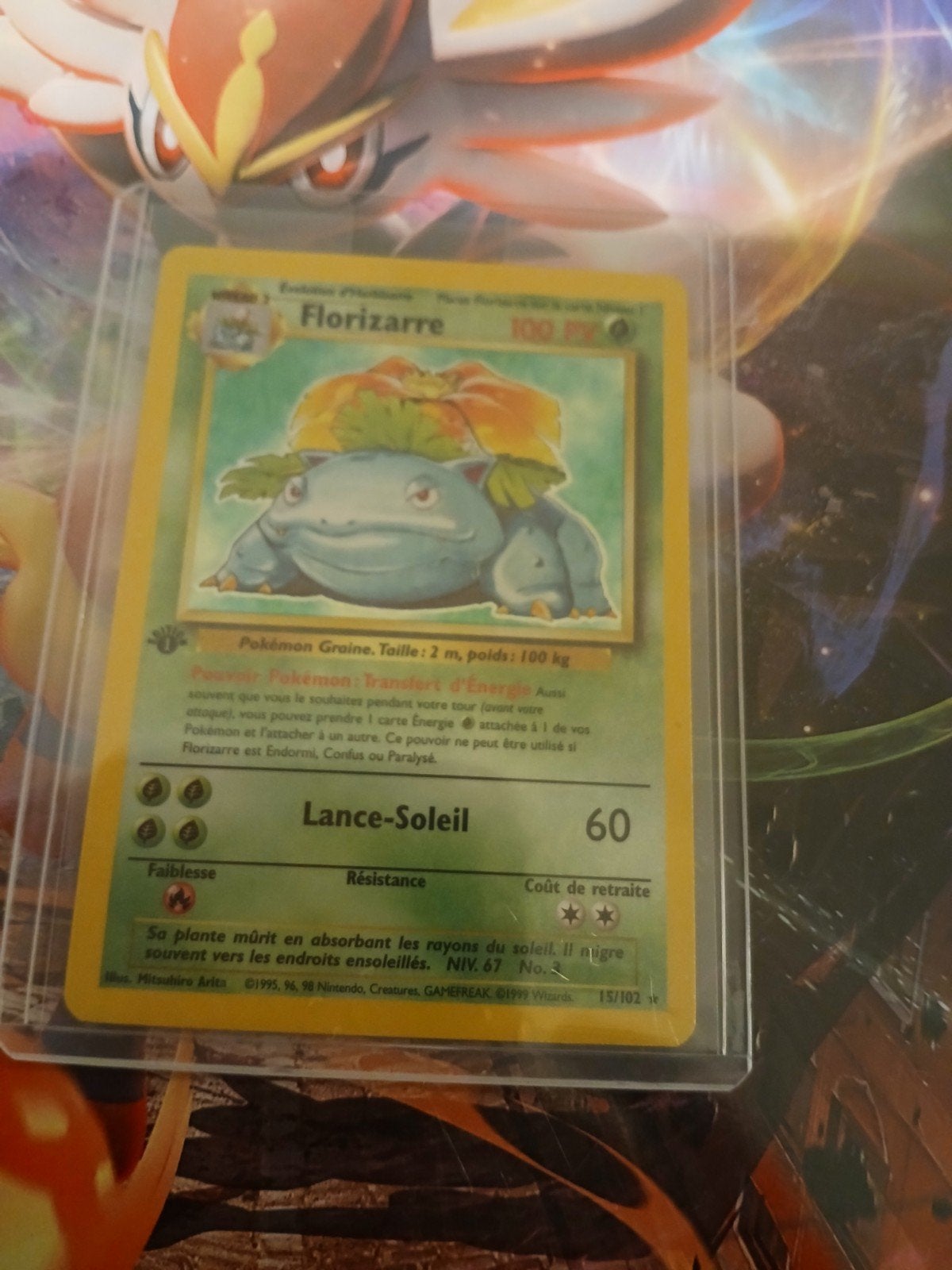 venusaur first edition holo  . frans, Ophalen, Zo goed als nieuw, Sleeves of Kaarthoesjes, Foil