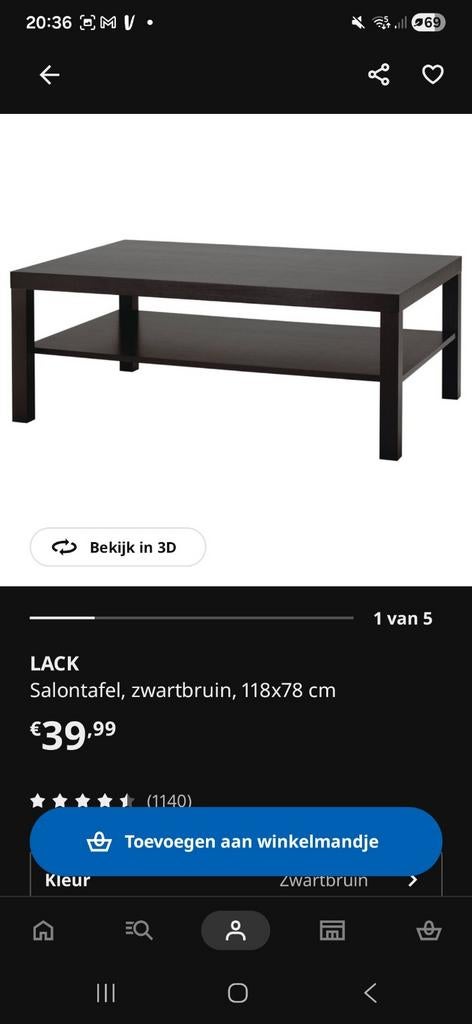 Salontafel, Ophalen