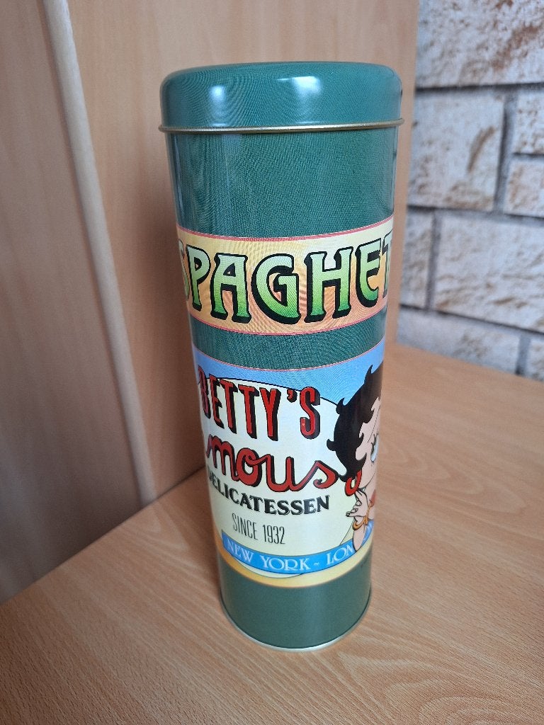 Betty boop boîte a spaghettis Betty's famous. 1992., Enlèvement ou Envoi, Neuf, Humain