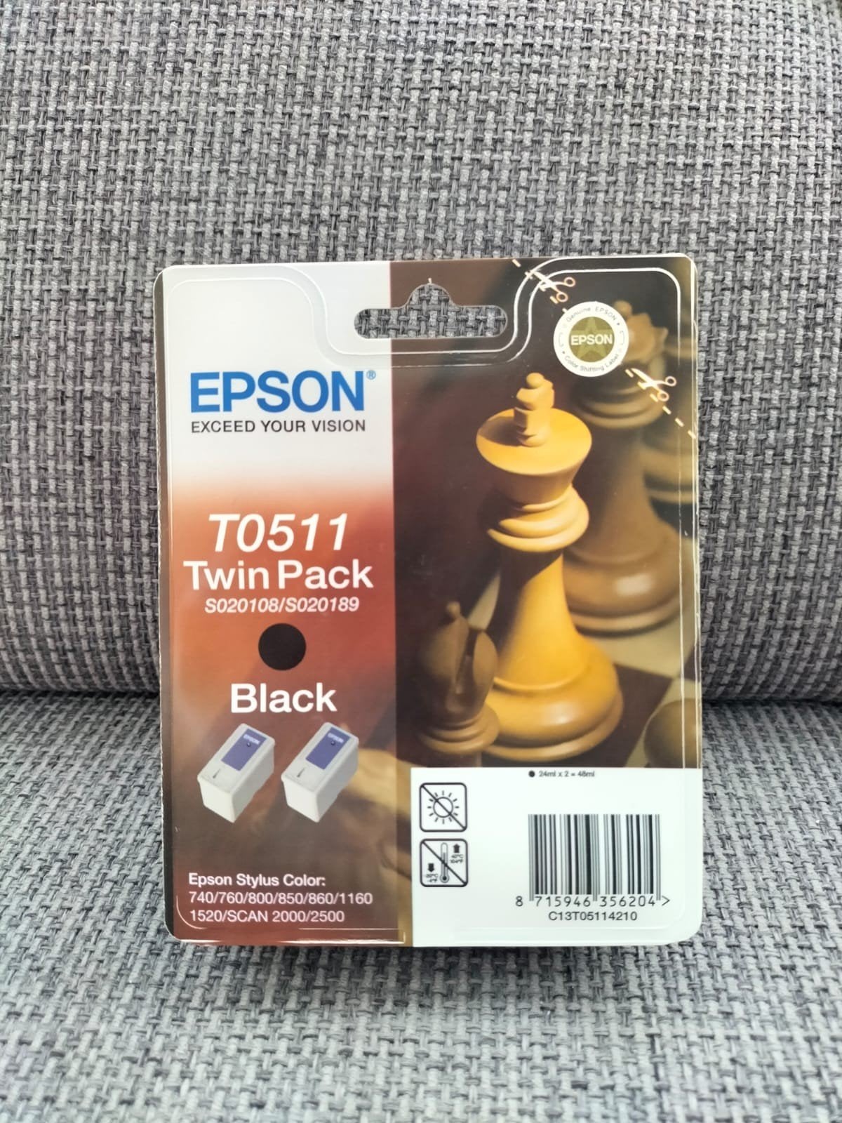 deux cartouches d'encre noires Epson, Enlèvement ou Envoi