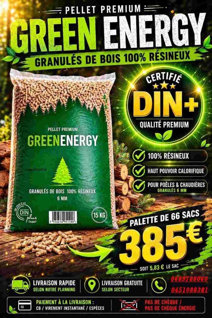 palettes de pellets 100% résineux paiement a la livraison., 6 m³ ou plus, Envoi, Autres essences de bois, Bûches