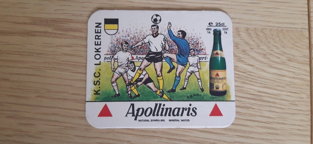 boire du feutre Apollinaris - K.S.C. Lokeren football, Enlèvement ou Envoi, Comme neuf, Autres types