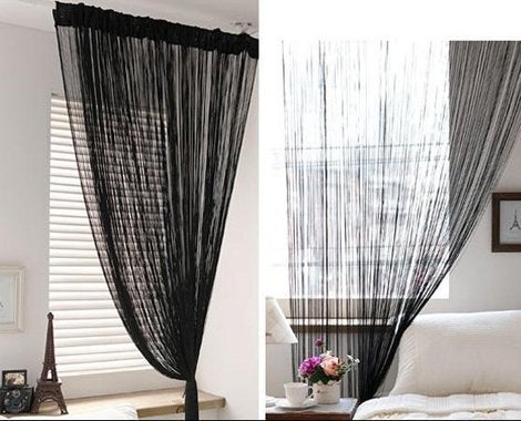 Nouveau RIDEAU SPAGHETTI DÉCORATIF 3M PAR 3M noir ou blanc, Enlèvement ou Envoi, Neuf, Lumières, Couleur