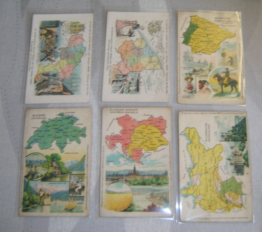Chromos Postkaarten Amidon Remy Landkaarten 18st, Verzamelen, Foto's en Prenten, Gebruikt, Verzenden, Voor 1940, Prent