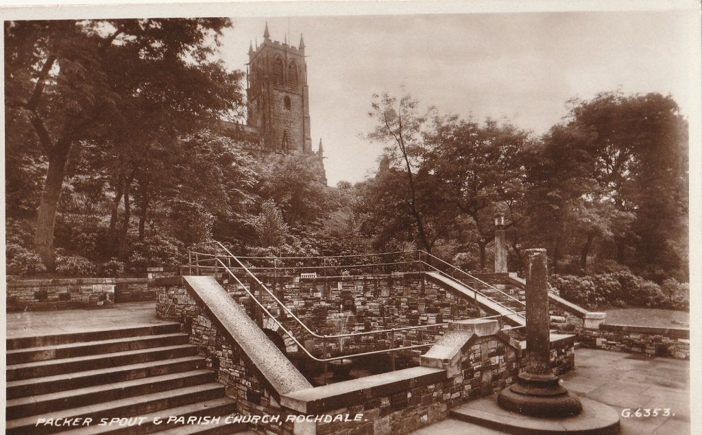 ROCHDALE -  Packer Spout + Parish Church, Verzamelen, Postkaarten | Buitenland, Verzenden, Ongelopen, Engeland