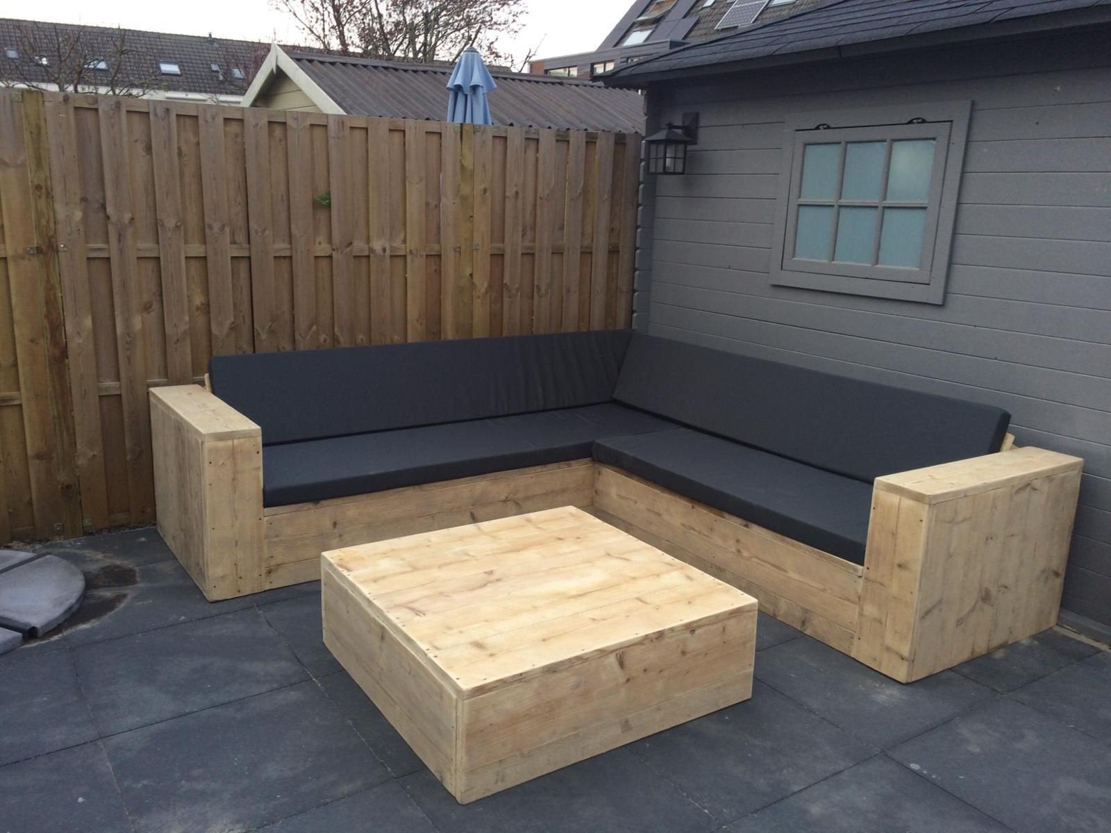 bancs d'angle en bois d'échafaudage livrés gratuitement à vo, Jardin & Terrasse, Enlèvement ou Envoi, Neuf