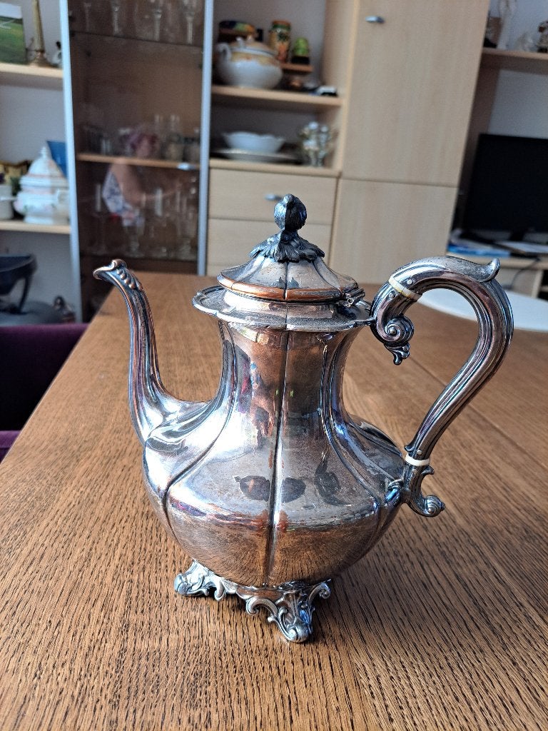 Antieke silver theepot 19 eeuw, Antiek en Kunst, Ophalen of Verzenden, Zilver