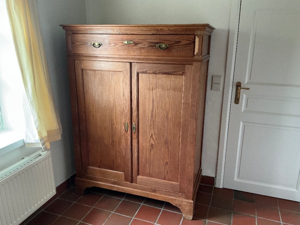 Kast met hangers, Huis en Inrichting, Ophalen, Gebruikt, 100 tot 150 cm, Antieke grenen kast