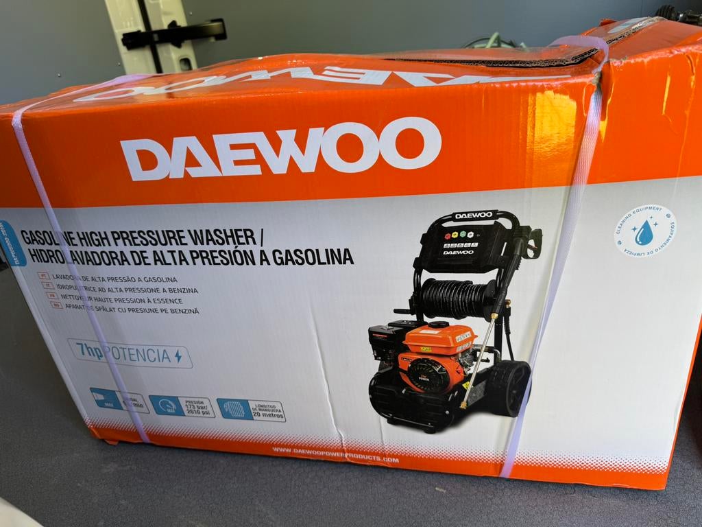 Hogedrukreiniger daewoo Nieuw!, Tuin en Terras, Ophalen, Nieuw, Benzine, Met regelbare waterdruk