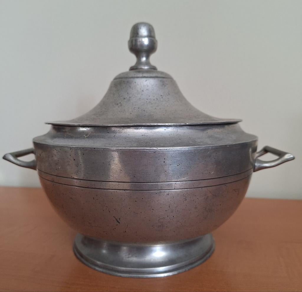 2 Grote Tinnen Marinoni potten, Antiek en Kunst, Ophalen