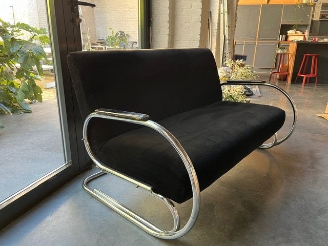 Vintage zetel met metalen frame, Ophalen