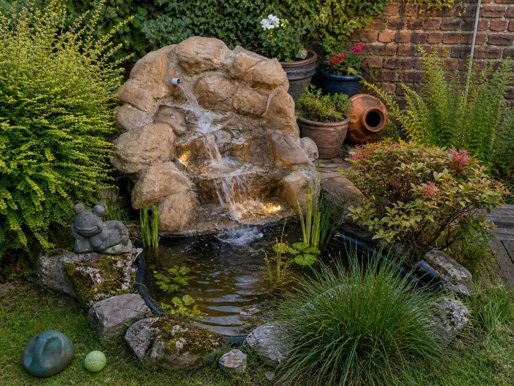 Rocher décoratif pour petite mare de jardin et fontaine, Jardin & Terrasse, Enlèvement, Comme neuf, Synthétique, Cascade