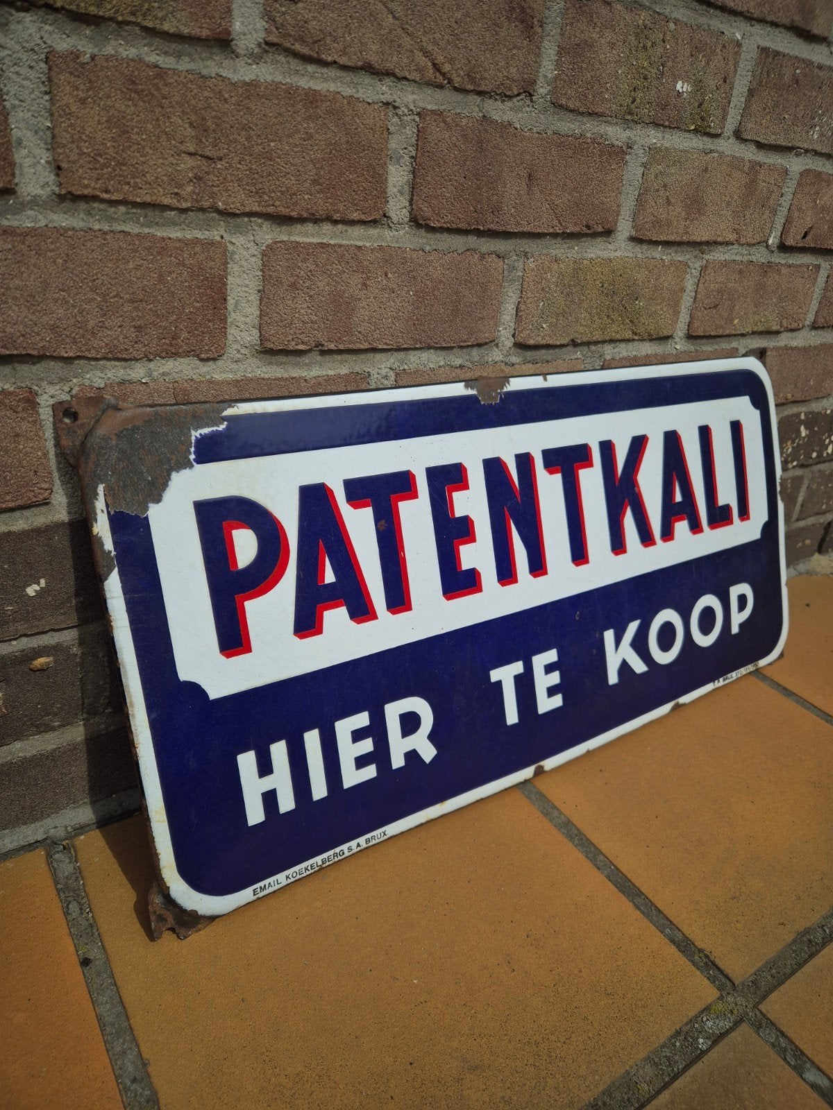 Emaille Bord PATENKALI, Ophalen