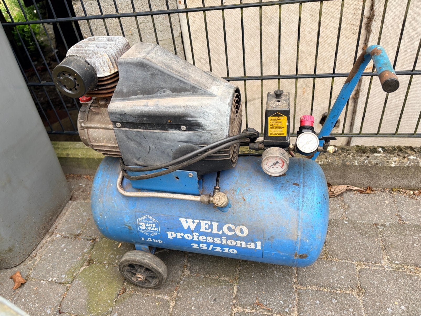 Compressor welco professional 1,5pk, Bricolage & Construction, Compresseurs, Enlèvement, Utilisé, 6 à 10 bars