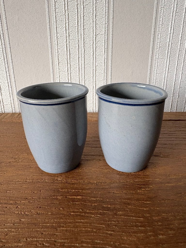 Set van 2 vintage keramieken wijn-/drinkbekers, Ophalen of Verzenden, Zo goed als nieuw, Overige typen