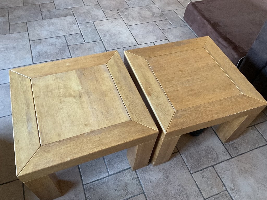 Eikenhouten salontafels / hoektafels, Ophalen, 50 tot 100 cm, 50 tot 100 cm, 5 – 50