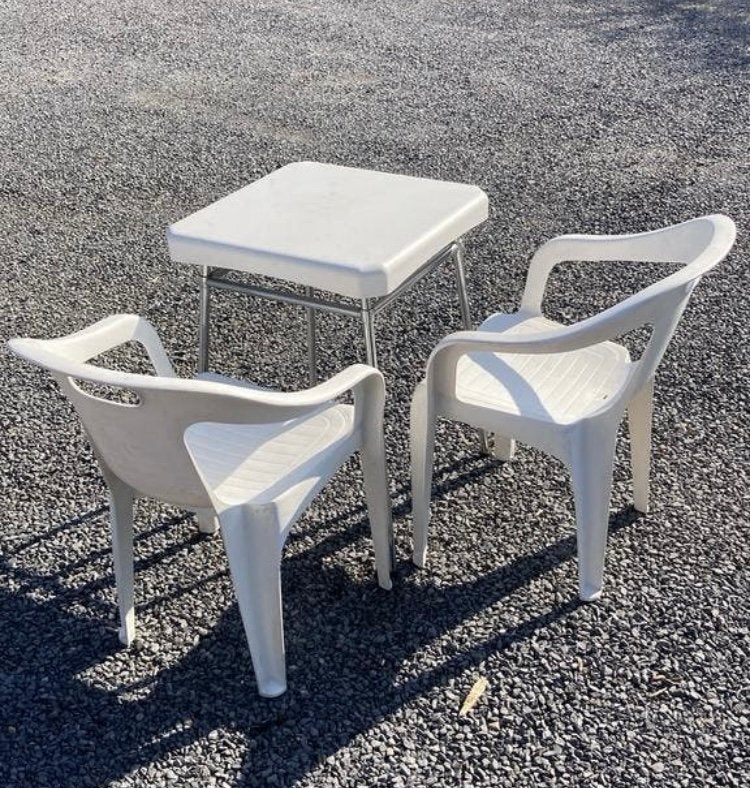 Klein terrastafeltje met 2 stoelen, Ophalen, Zo goed als nieuw, Stoel