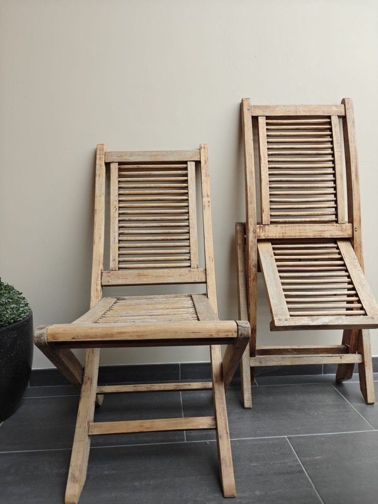 Set van 2 houten klapstoelen – Zuid-Europese stijl, Ophalen